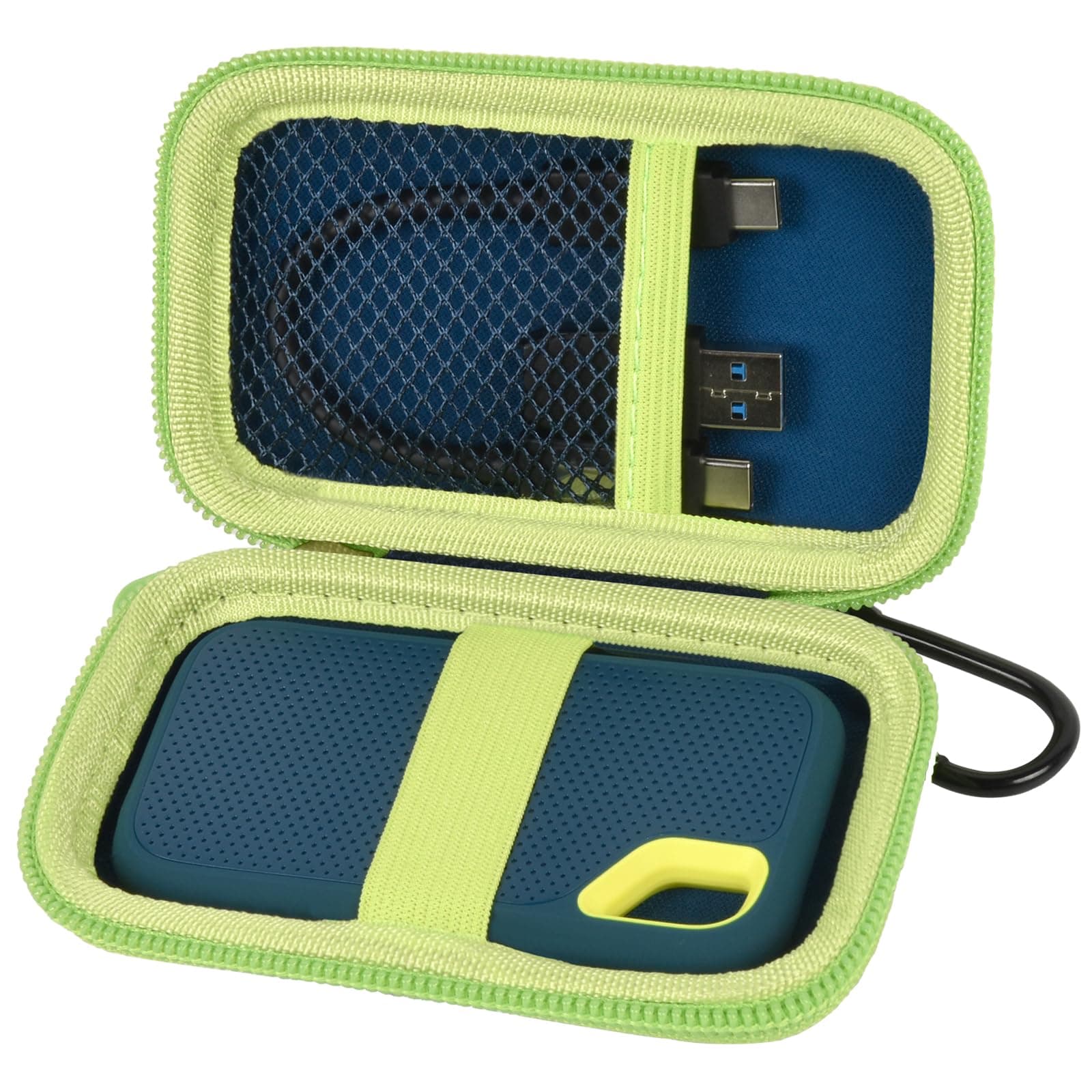 Tasche für SanDisk 1TB 2TB 500GB Extreme Portable SSD, passend für SanDisk PRO Externe Solid State Drive, Festplattenspeicherhalter für SDSSDE61/SDSSDE60/SDSSDE81 (nur Box) Green