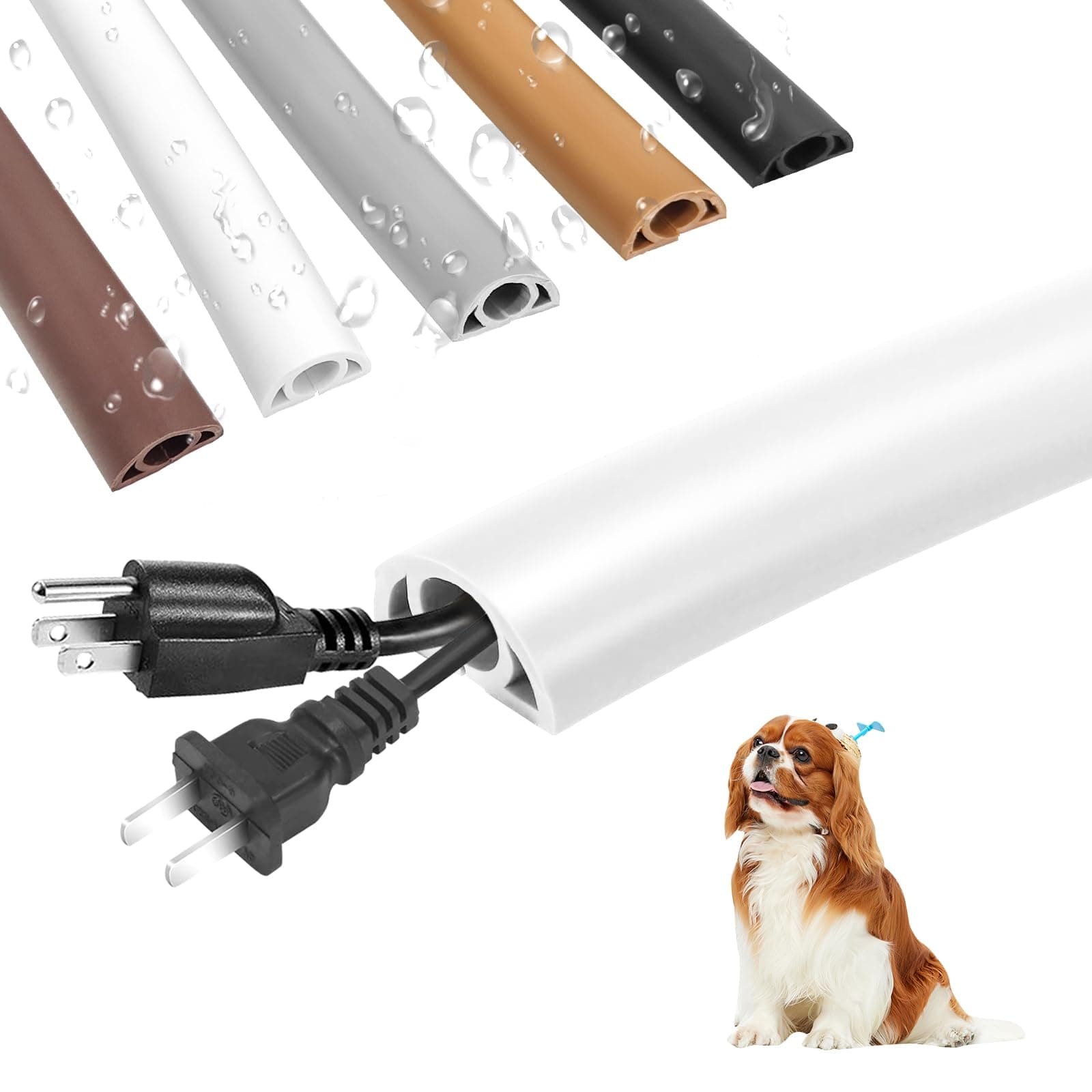 Kabelkanal Selbstklebend weiß Premium Kabelkanal Flexibler Kabelführung für Haus Büro und Schule Geruchsfrei und Beißfest Universaler Boden Outdoor Innenbereich Kabelkanal (Weiss, 10m) 10m Weiss