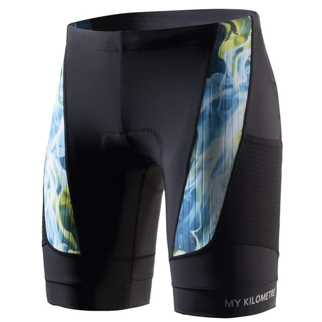 MY KILOMETRE Triathlon Hose Herren – Tri Shorts mit Kordelzug, Atmungsaktiv & Schnelltrocknend, 2 Seitentaschen für Schwimmen, Radfahren und Laufen Türkis L