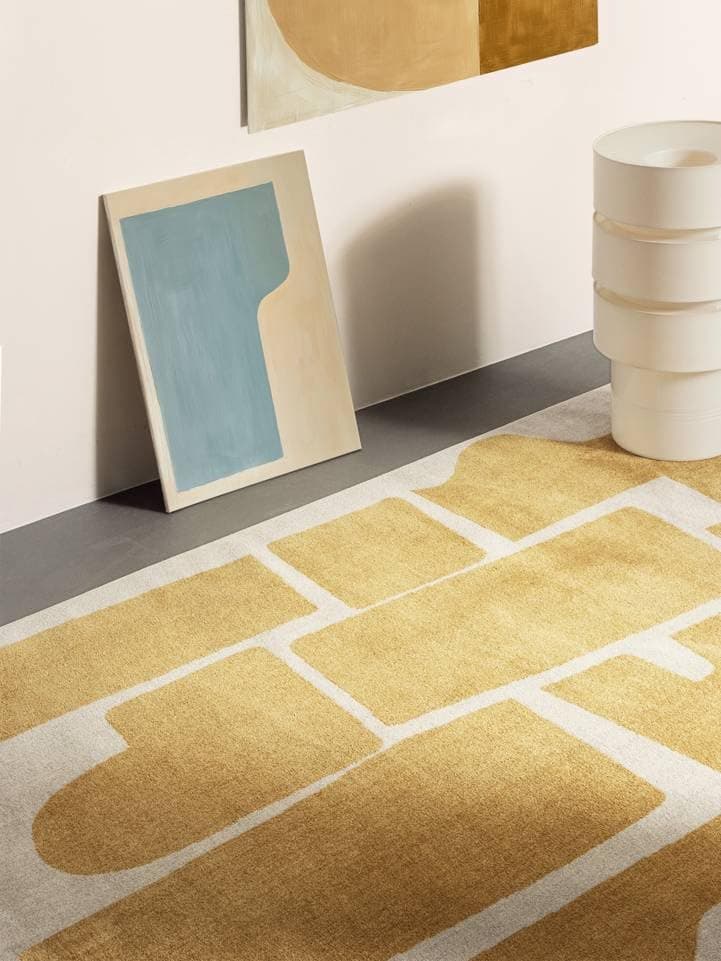 RugVista Contour Teppich - Gelb/Naturweiß 160x230 160 x 230 cm (Rechteckig) Gelb / Off Weiß