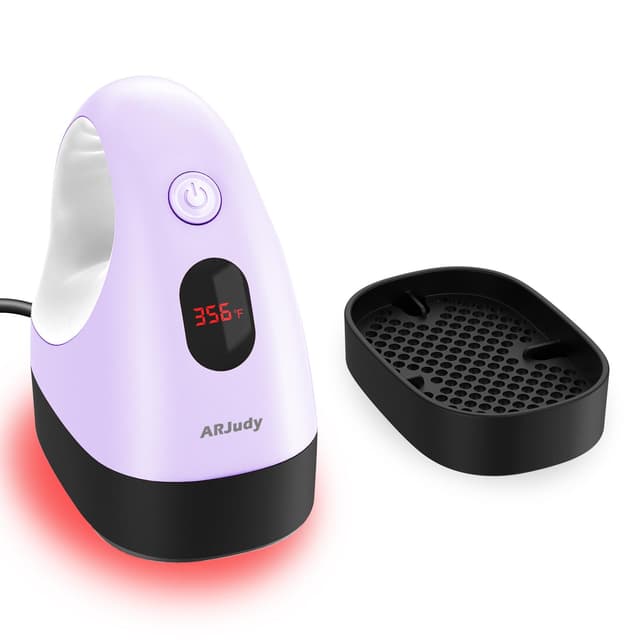 ARJudy Mini Transferpresse – Ultraleichte tragbare Hitzepresse & Presse Plotter Maschine mit 3 Heizstufen & Temperaturanzeige, Mini Bügeleisen für Basteln, T-Shirts, Schuhe, Hüte & HTV-Vinyl DIY, Lila