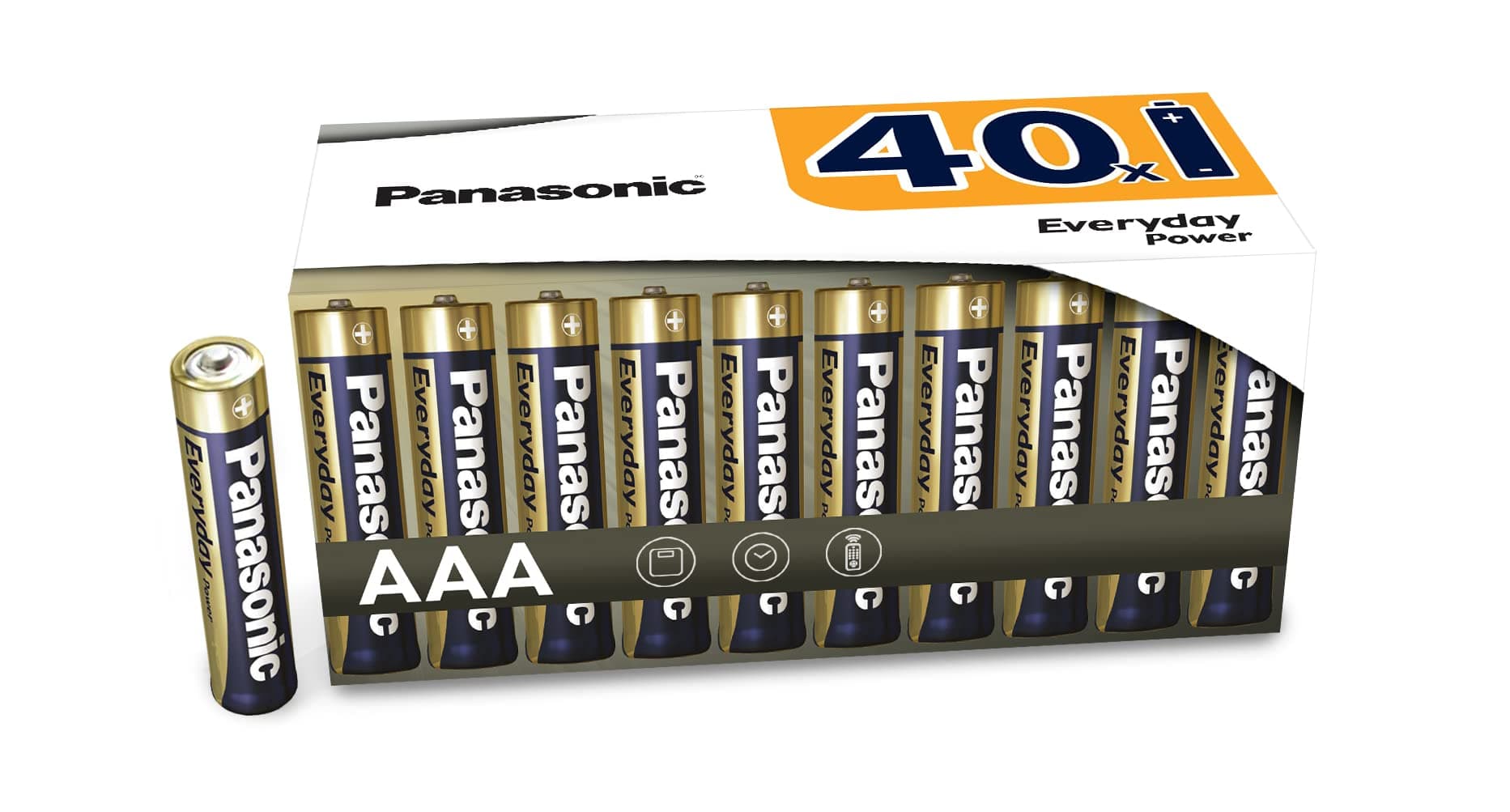 Panasonic Everyday Power, AAA Alkaline Batterien, 40er Pack, plastikfreie Verpackung, Micro/LR03, Amazon Exclusive 40er Pack AAA Single