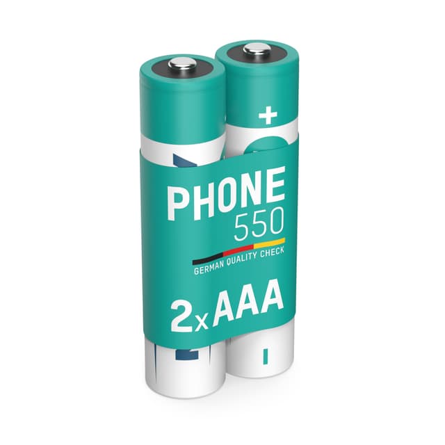 ANSMANN Akku AAA Micro 550 mAh 1,2V NiMH für Schnurlostelefon 2 Stück - Wiederaufladbare Batterien mit geringer Selbstentladung maxE - Akkus ideal für DECT Telefon schnurlos - Rechargeable Battery 2er Pack AAA 550mAh Single