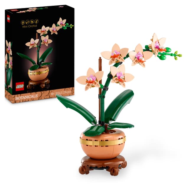 LEGO Botanicals Mini-Orchidee - Bauset für Erwachsene - Kunstblumen zum Bauen - DIY Deko fürs Wohnzimmer oder Büro Kreatives Gescchenk für Frauen und Männer - Geschenk zu Weihnachten - 10343