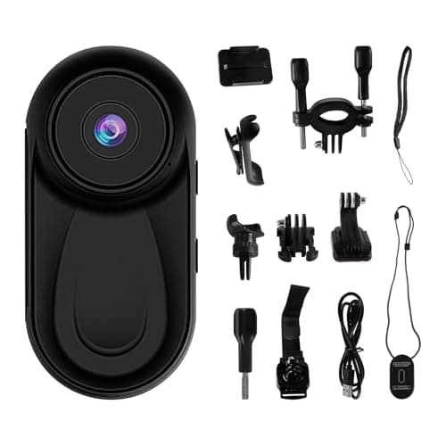 cimsfcor Mini-Daumen-Action-Kamera, 1080P HD, tragbare Vlogging-Körperkamera mit 130°/F2.0 Weitwinkel, tragbare Videokamera mit Audio für Vlog Reisen Sport