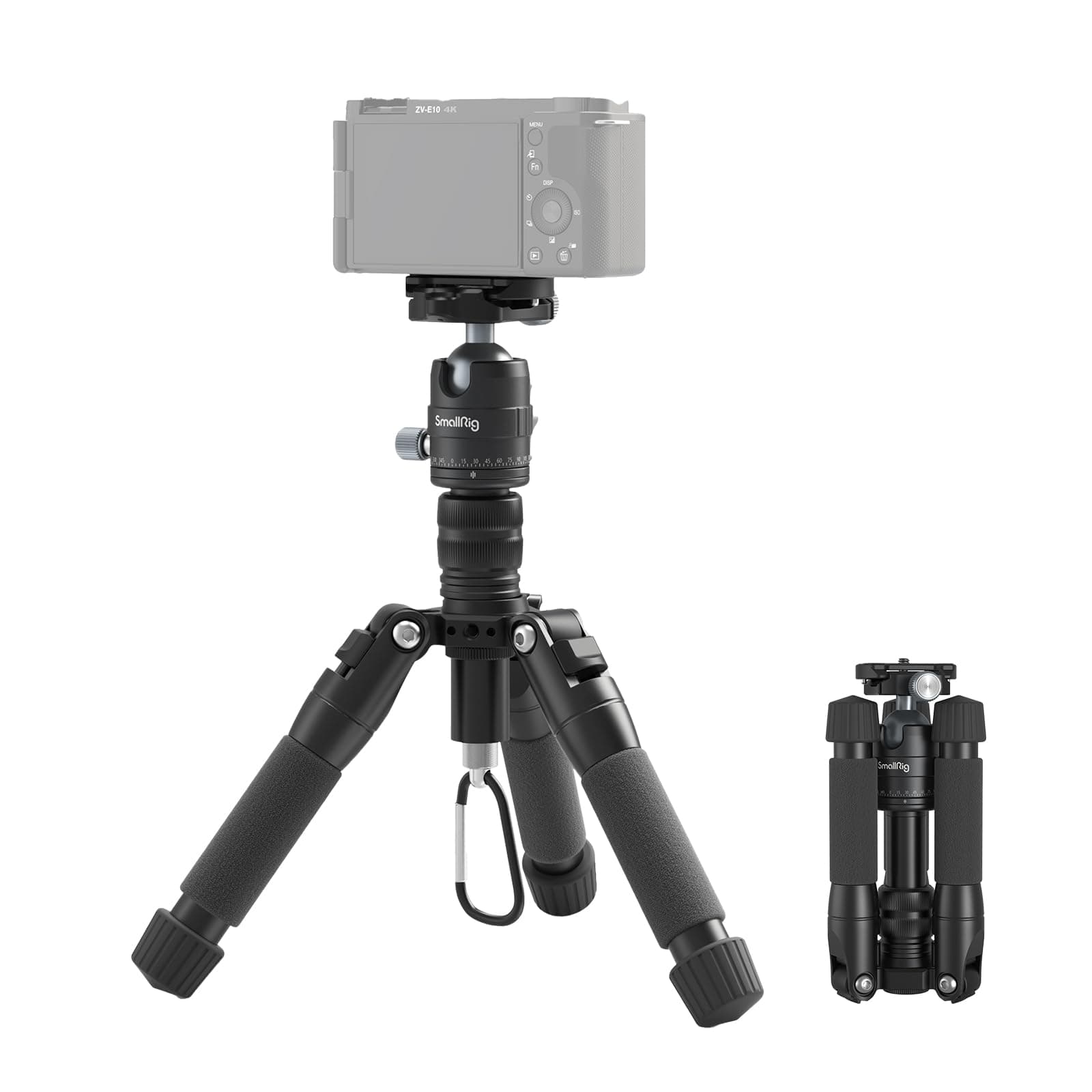 SMALLRIG Aluminium Mini Tripod 20"/52 cm Desktop Stativ mit 360° Kugelkopf, kompaktes Kamera Stativ für Canon g7x, für Sony Alpha zv-e, für Nikon, für Fujifilm, Belastbarkeit 13 lb/6 kg - 4289