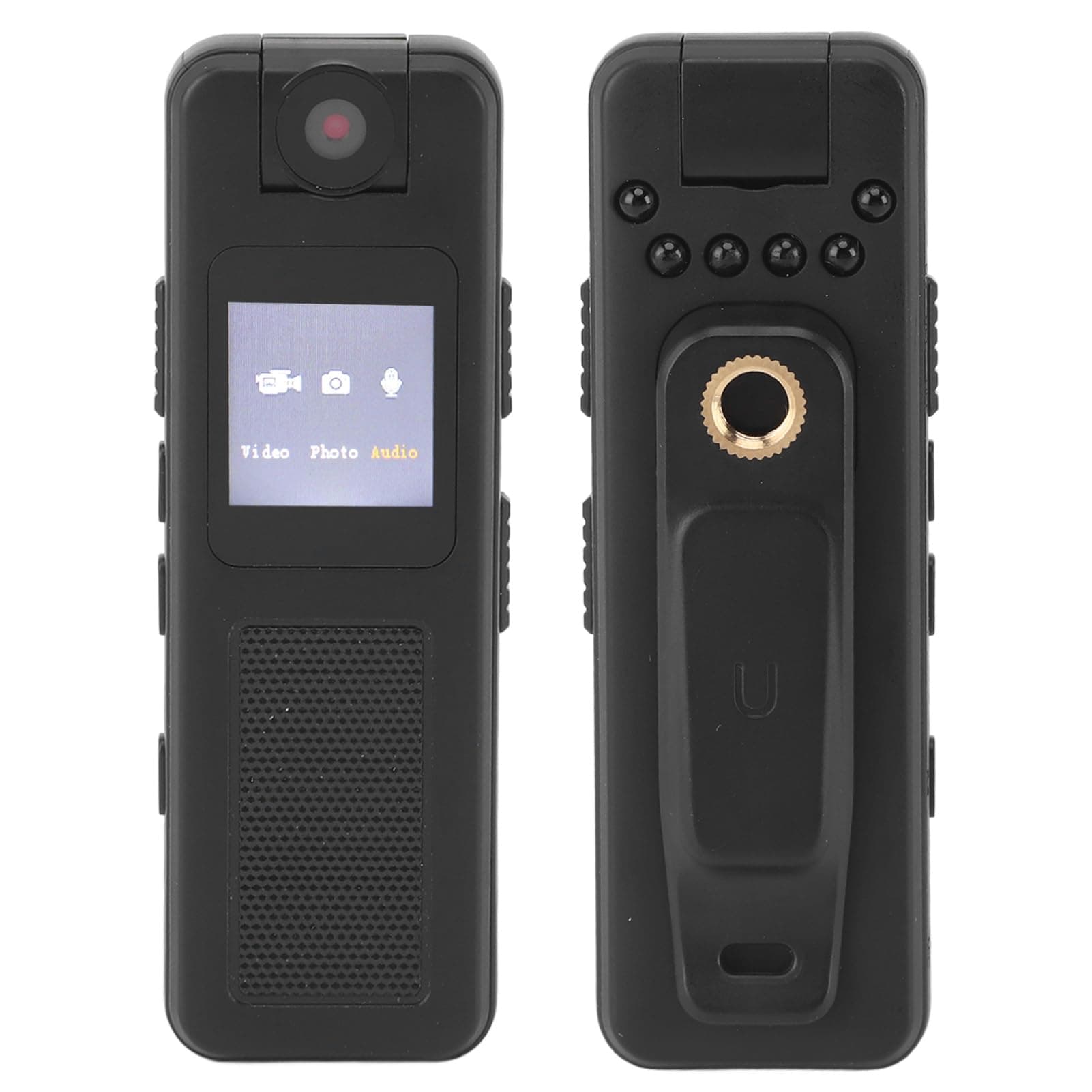 Tbest Bodycam Körperkamera, Polizei-Körperkamera, Audio-Video-Aufzeichnung, Am Körper Getragene Kamera Kleine Kamera mit Magnethalterung, 1080P HD -Infrarot-Nachtsicht-Polizei-Taschen-Camcorder