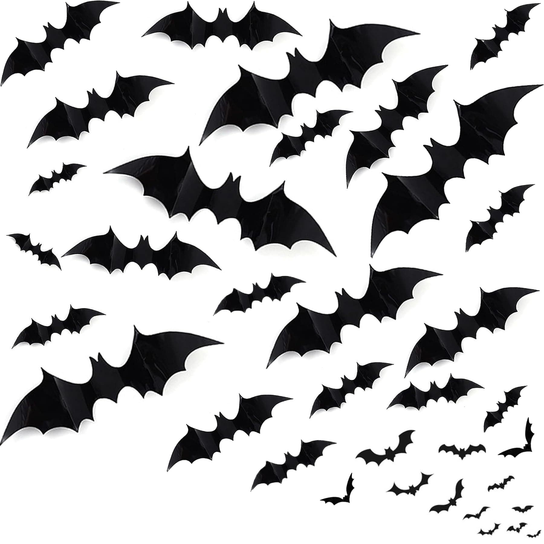 BELSVOR Halloween deko, 60 Stück halloween Fledermäuse, 60 Realistische Halloween deko outdoor, Fledermäuse zur Verwendung an Wänden/Türen/Schlafzimmern/Zimmern/Garten