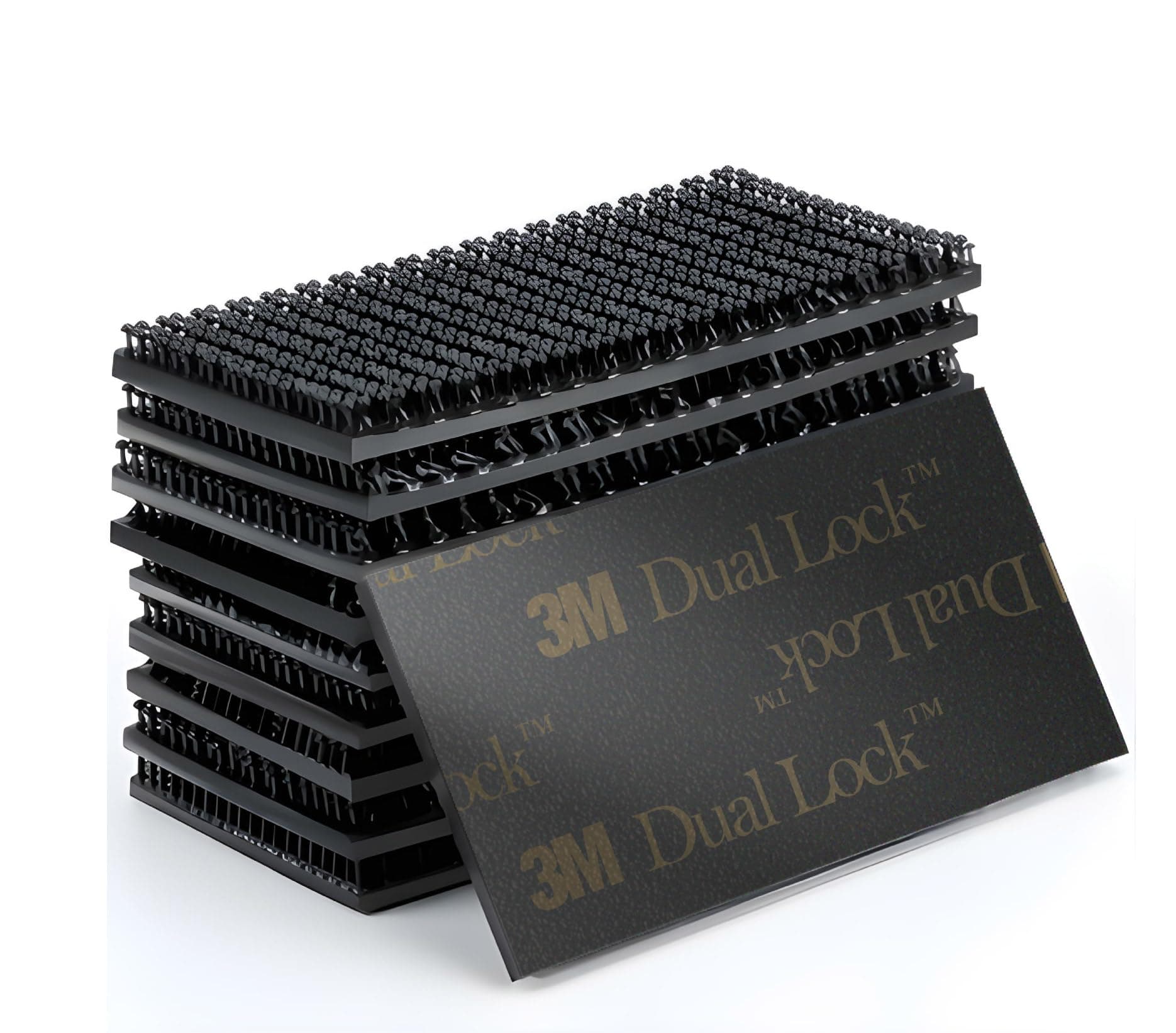 3M Dual Lock SJ 3550CF - Selbstklebende Befestigungen für Dashcams, Go Pro, Autozubehör, Halterungen, Snap-Verschlüsse, Schwarz, mit reversiblen Verbindungen (25,4 mm x 50 mm) - 10 Rechtecke
