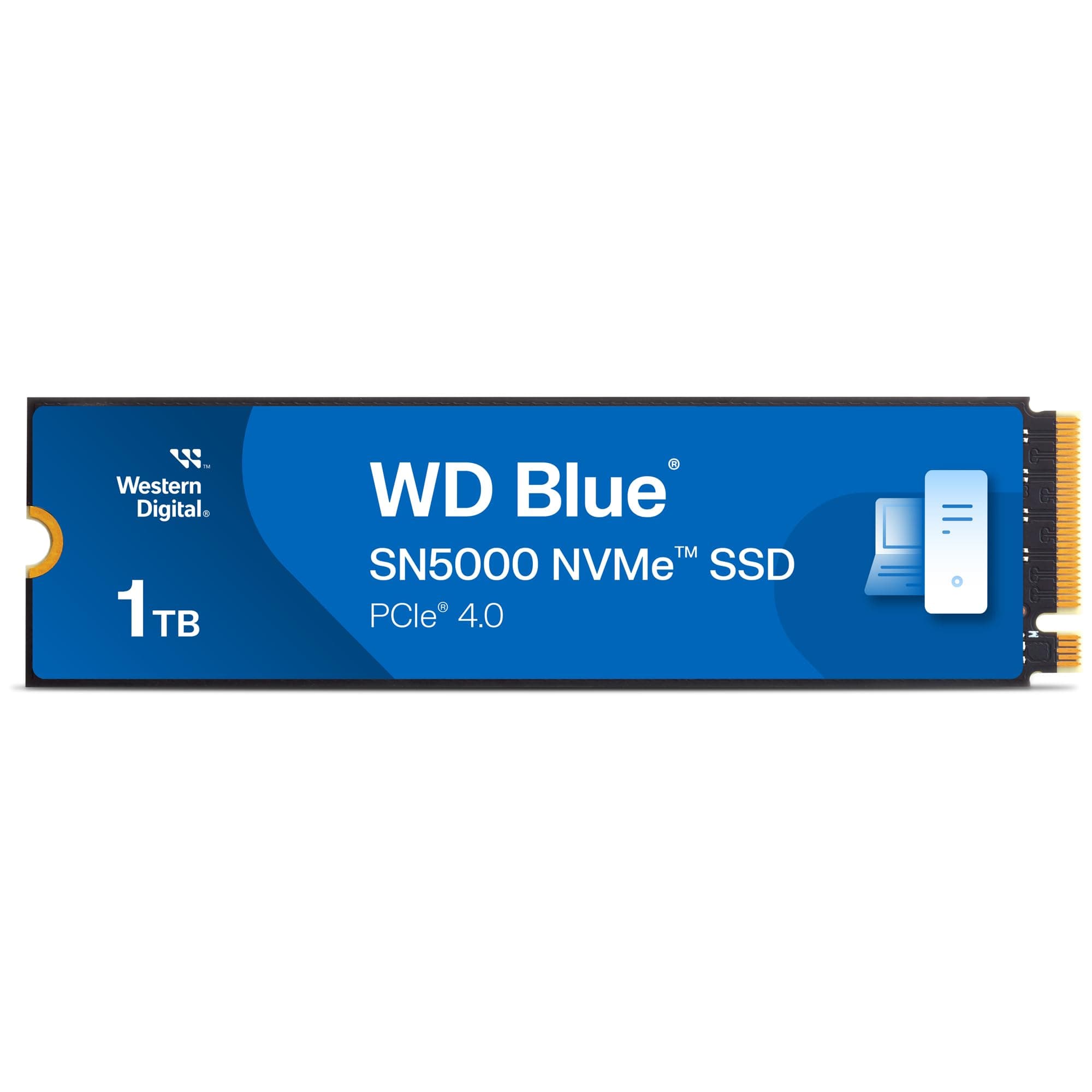 WD Blue SN5000 NVMe SSD 1 TB interne SSD (Geschwindigkeiten von bis zu 5.150 MB/s/4.900 MB/s Lesen/Schreiben, 600 TBW, Western Digital nCache 4.0, Acronis True Image for Western Digital)