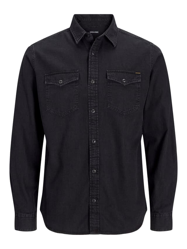 JACK & JONES Male Jeanshemd Comfort Fit Jeanshemd L Black Denim