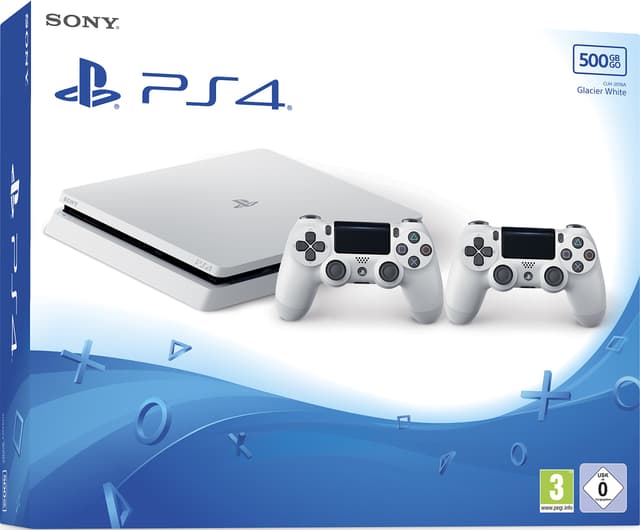 PlayStation 4 - Konsole (500GB, weiß, slim) inkl. 2. DualShock Controller