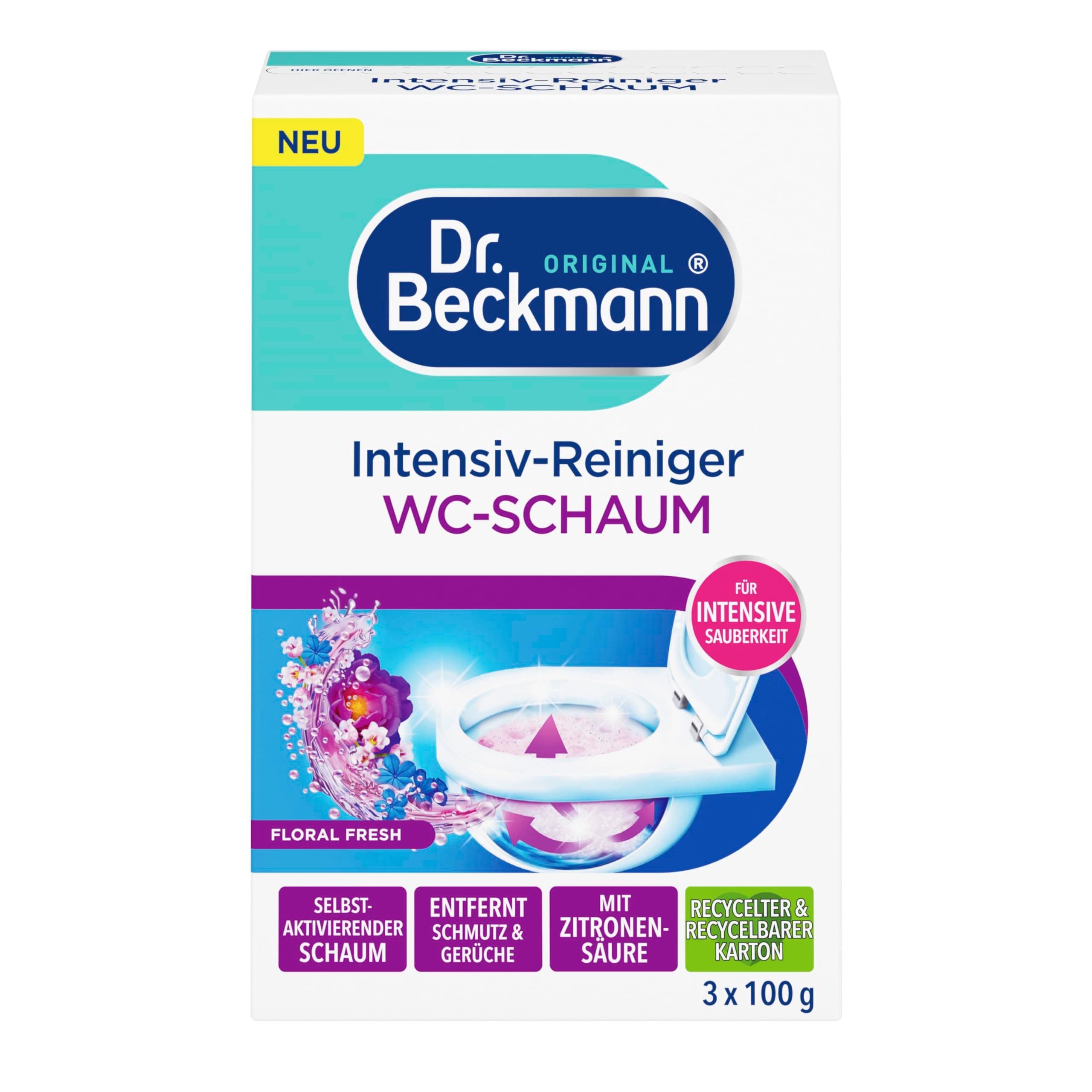 Dr. Beckmann Intensiv - Reiniger Wc-Schaum | Selbstaktivierender Schaum 3x 100 g | Floral Fresh 300 g (1er Pack)