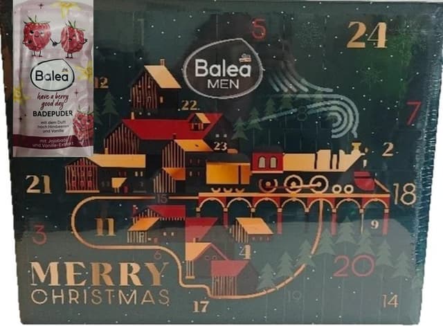 Balea Adventskalender Herren 2025 - limitiert mit sprudelndem Badepuder Have a berry good day - Merry Christmas Balea Men