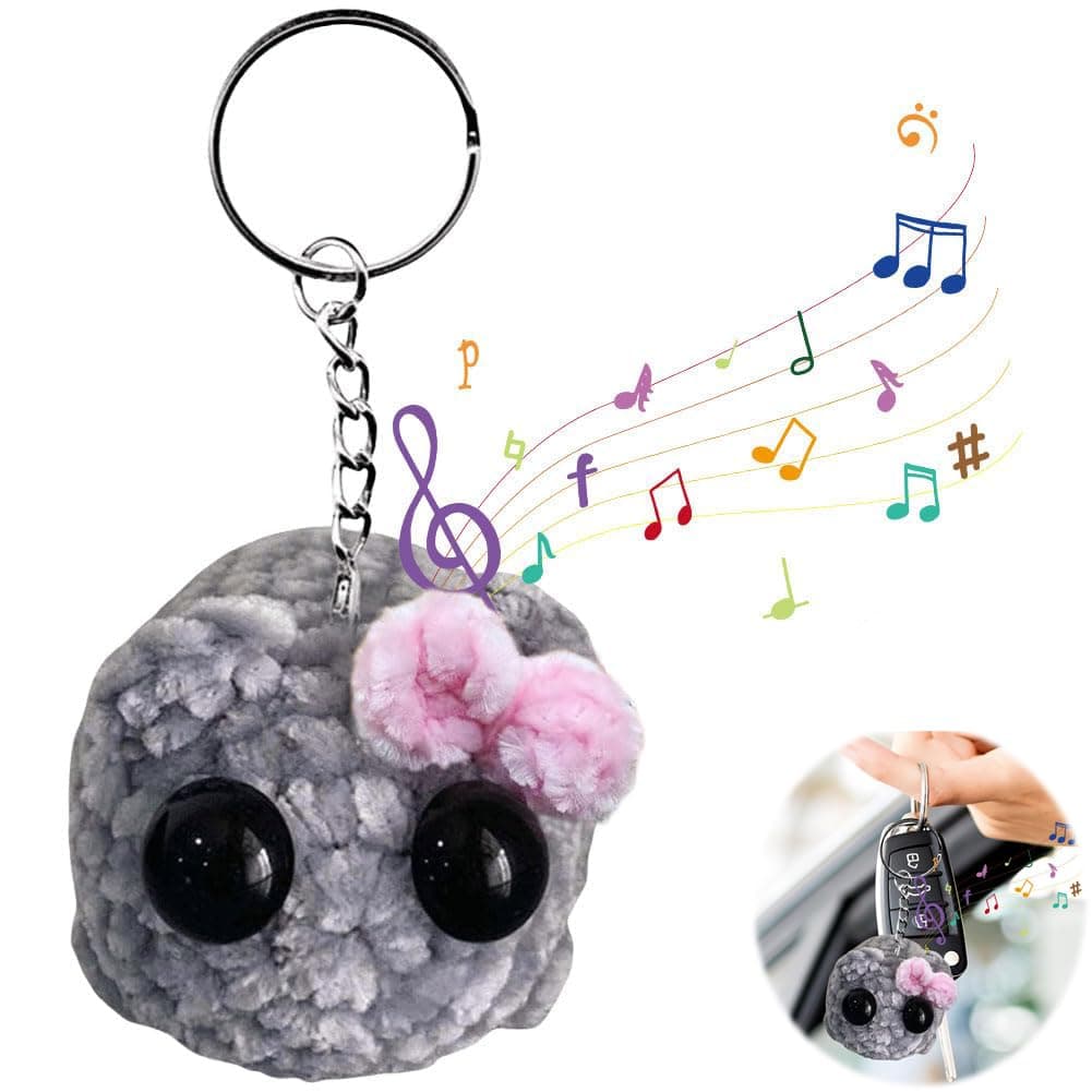 REGAPOG Sad Hamster Mit Sound, Hamsti Schlüsselanhänger, Hamster Meme Mit Violine Sound, Hamsti Mit Sound Handgestrickte Sad Hamster Kuscheltier, Mutmacher Geschenk Für Freunde Partner (1PCS)
