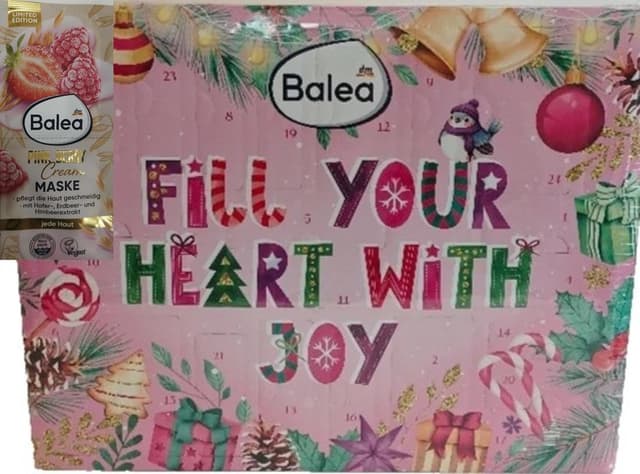 Balea Adventskalender 2025 mit zusätzlich 2 limitierten Masken Pink Berry Cream Maske für Damen - Fill your Heart with Joy - limitiert