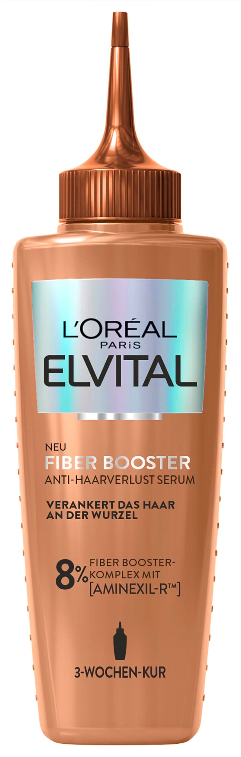 L'Oréal Paris Fiber Booster Anti-Haarverlust-Kopfhaut-Serum, Gegen Haarausfall, Für dichteres & stärkeres Haar, Generiert neue Haarfasern, Weniger Haarbruch, Gegen Haarverlust, Elvital, 102 ml 102 ml (1er Pack) Kopfhaut-Serum