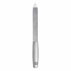 ZWILLING Saphir Nagelfeile (Grob- und feinkörnige Feilenflächen zum Kürzen und Formen, Reinigungsspitze), Premium, Silber, 130 mm 130 mm Silber