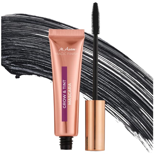 M. Asam MAGIC FINISH Grow & Tint Mascara Deep Black (12ml) – Mascara mit Wachstumsserum & Tönungseffekt, Wimpernpflege für mehr Länge & Volumen, Für definierte & natürlich dunklere Wimpern, Vegan