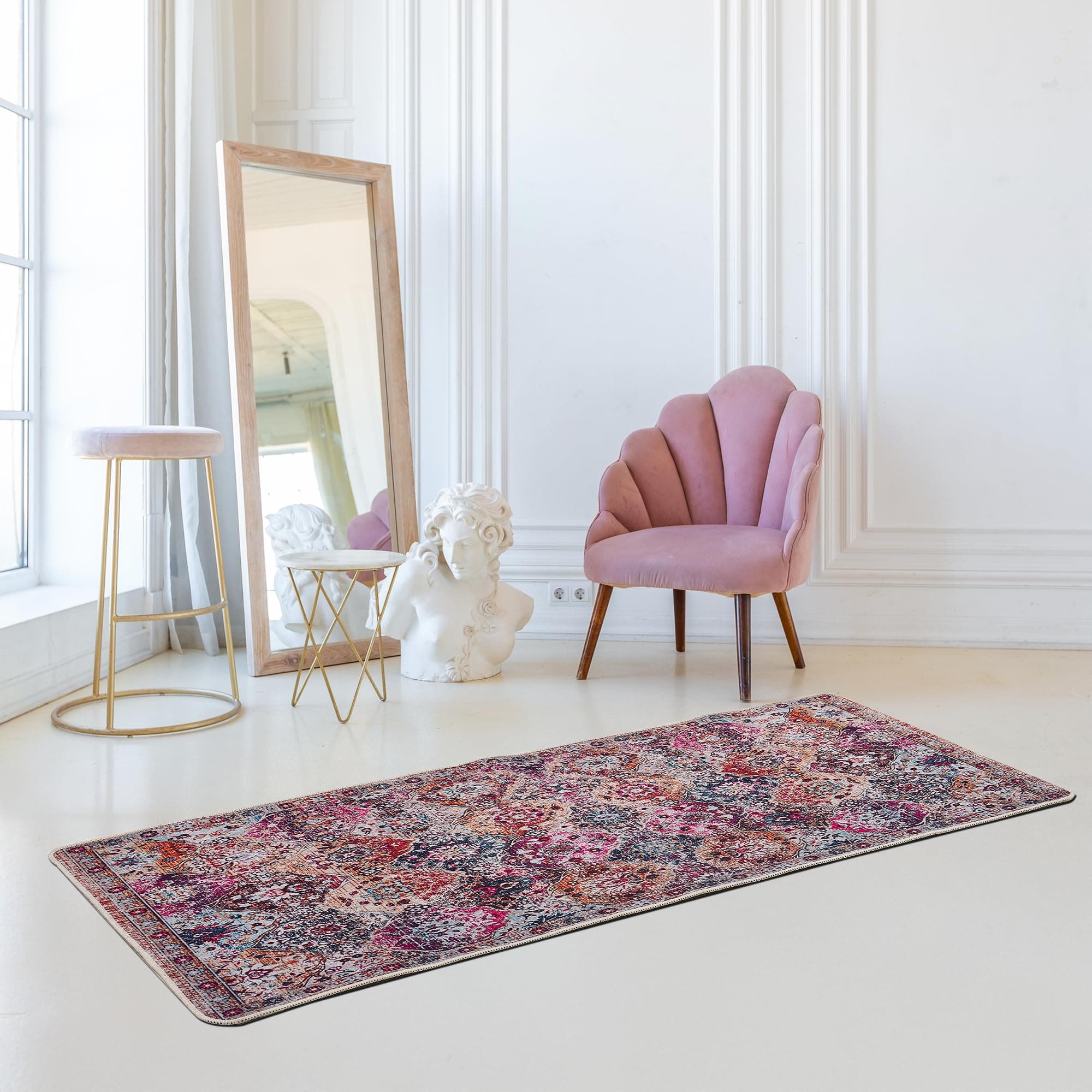 miqna Teppich Moderner Küchenteppich Gel Läufer Küchenläufer Grau Weiß Schwarz mit rutschfestem Bodenmuster mit Schriftzug Coffee Macchiato (Peasant, 100 x 200 cm) 100 x 200 cm Peasant