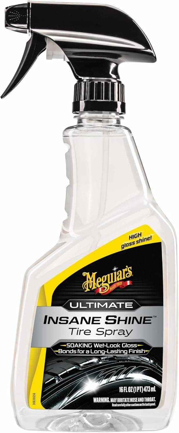 Meguiar’s G250816EU Ultimate Insane Shine Tire Spray - Reifenglanzspray für langanhaltenden Hochglanz - Nassglanz - einfach anzuwenden, fortschrittliche Formel für langanhaltendes Finish, 473ml Spray