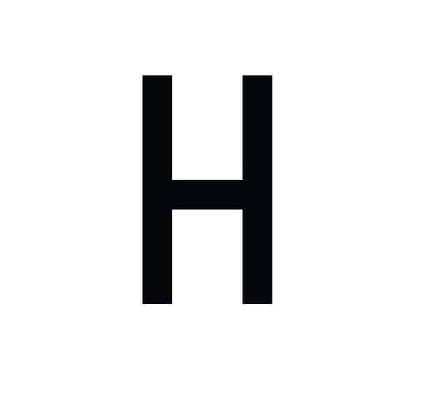 Buchstaben Aufkleber, wetterfest, einzelner Buchstabe H, schwarz, 10 cm (100mm) großgeschrieben H -10cm Schwarz