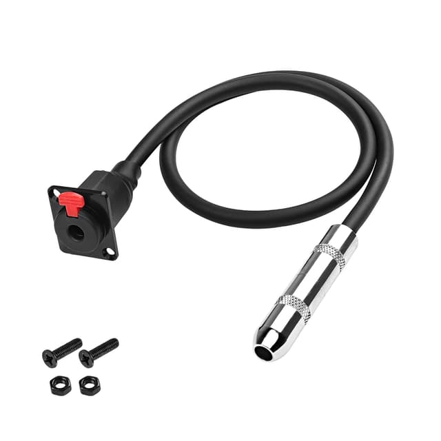 XMSJSIY D-Type 6.35mm 1/4" Buchse Panel Mount auf 6.35mm Buchse Stereo Kabel 1/4" TRS Adapter Kabel Lautsprecher Kopfhörer Verlängerungskabel – 0,5M/1,6FT (D-Typ Buchse zu Buchse)