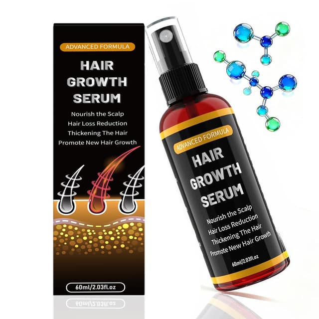 Haarwachstum Serum Spray Für Männer/Frauen, Haarwachstum beschleunigen, haarausfall frau Verhindern, Mit Rosmarinöl, Rizinusöl Und Biotin Haaröl Wachstum, Hair Growth Serum, Bartwuchsmittel 60ml