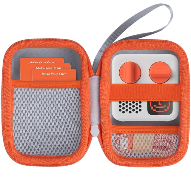 Lebakort Hart Reise Schutz Hülle Etui Tasche für YOTO Mini Player Kinder Bildschirmfreier Bluetooth Audio Lautsprecher für Yoto Mini Player Weiß+orange
