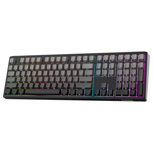 EPOMAKER TH108 Full-Size Mechanische Tastatur, Gaming-Tastatur Kabellos mit 8000mAh-Akku, Creamy Gasket, 108 Tasten, Hot Swap, Custom Driver, RGB-Beleuchtung (Schwarz, Creamy Jade) Schwarz Creamy Jade