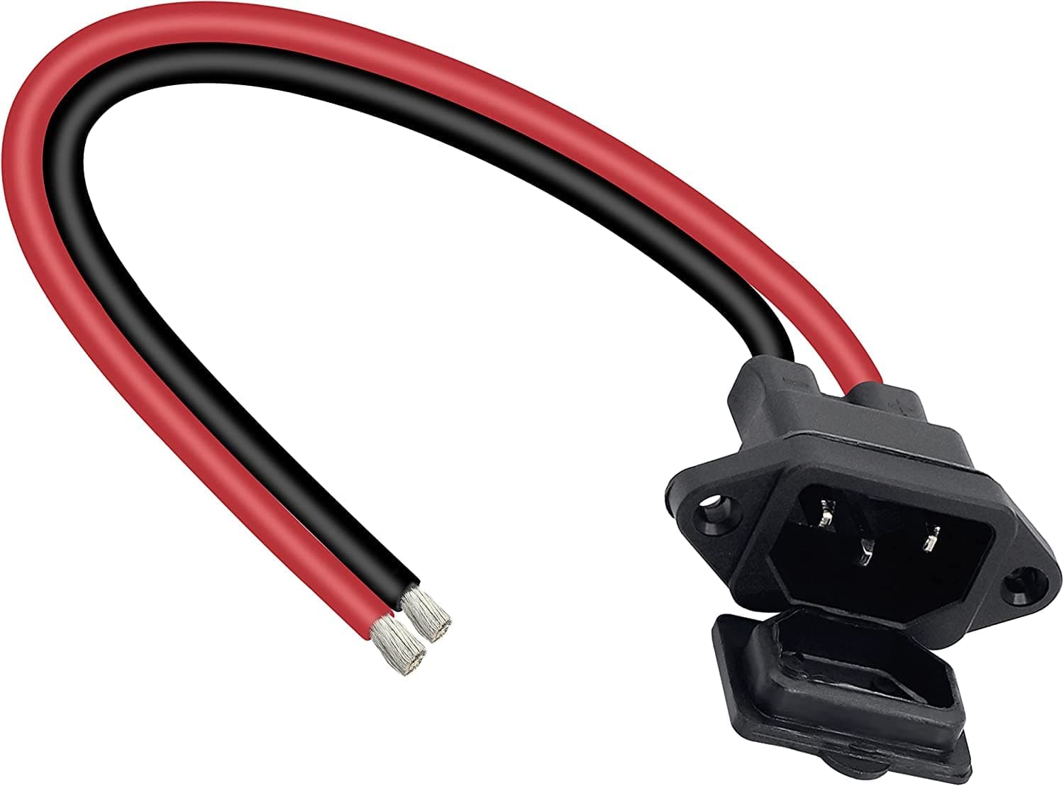 GELRHONR IEC 320 C14 Male 3 Pins 12AWG AC Inline Plug Power Cord Panel Mount, IEC C14 Cable Pigtail, für Auto, Haushaltsgeräte, PC-30cm