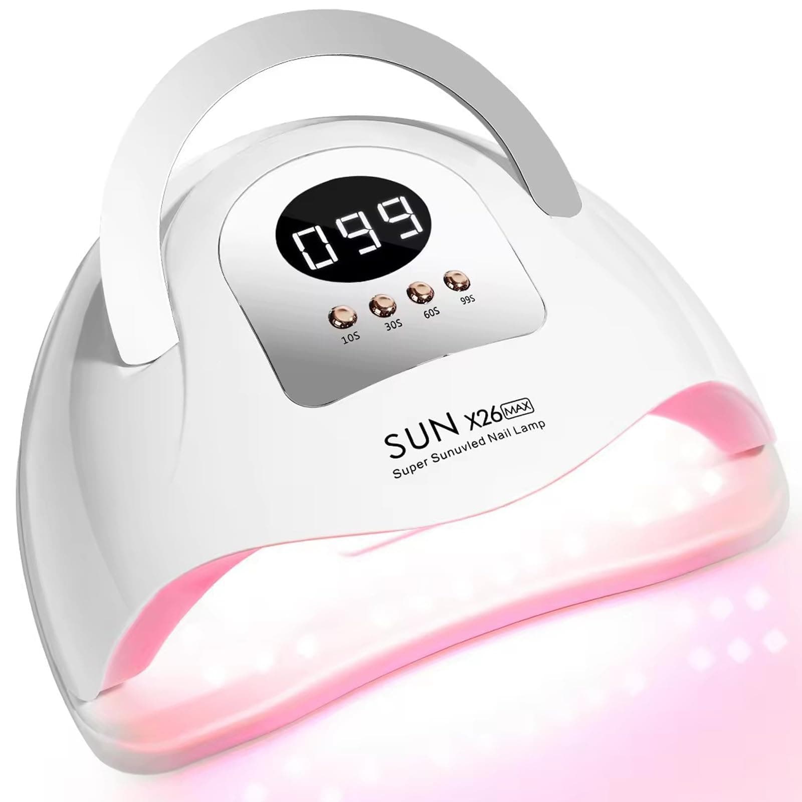 UV LED Lampe 380W,LED Lampe für Gelnägel mit 81 Lichtperlen,4 Timer,Auto Sensor,LCD Display Nagellampe für Alle UV Gel Nagellack,Nageltrockner für Haus und Salon Maniküre Weiß