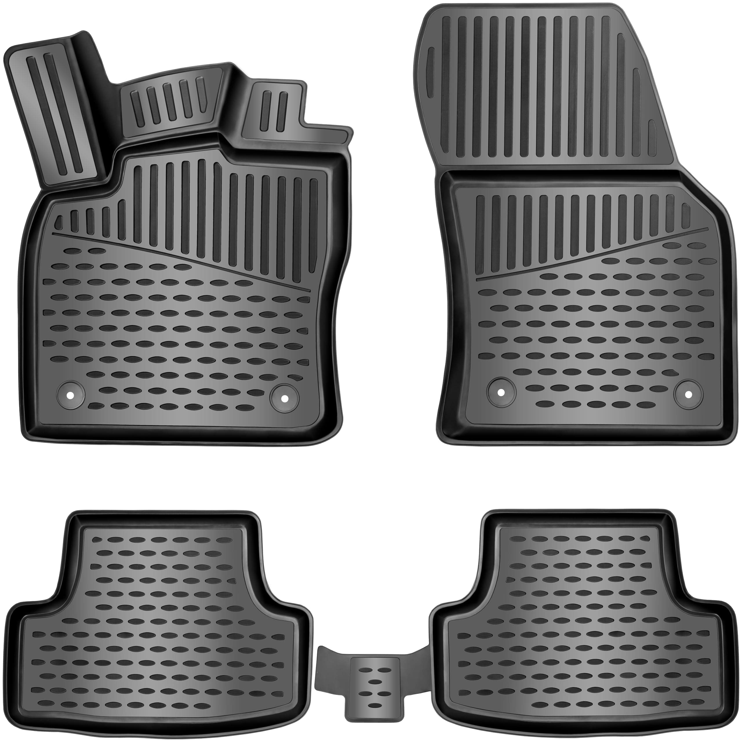 ELMASLINE Gummimatten Set für VW T-ROC Baujahr 2017-2025 | Extra hoher Rand | 3D Fußmatten - Zubehör