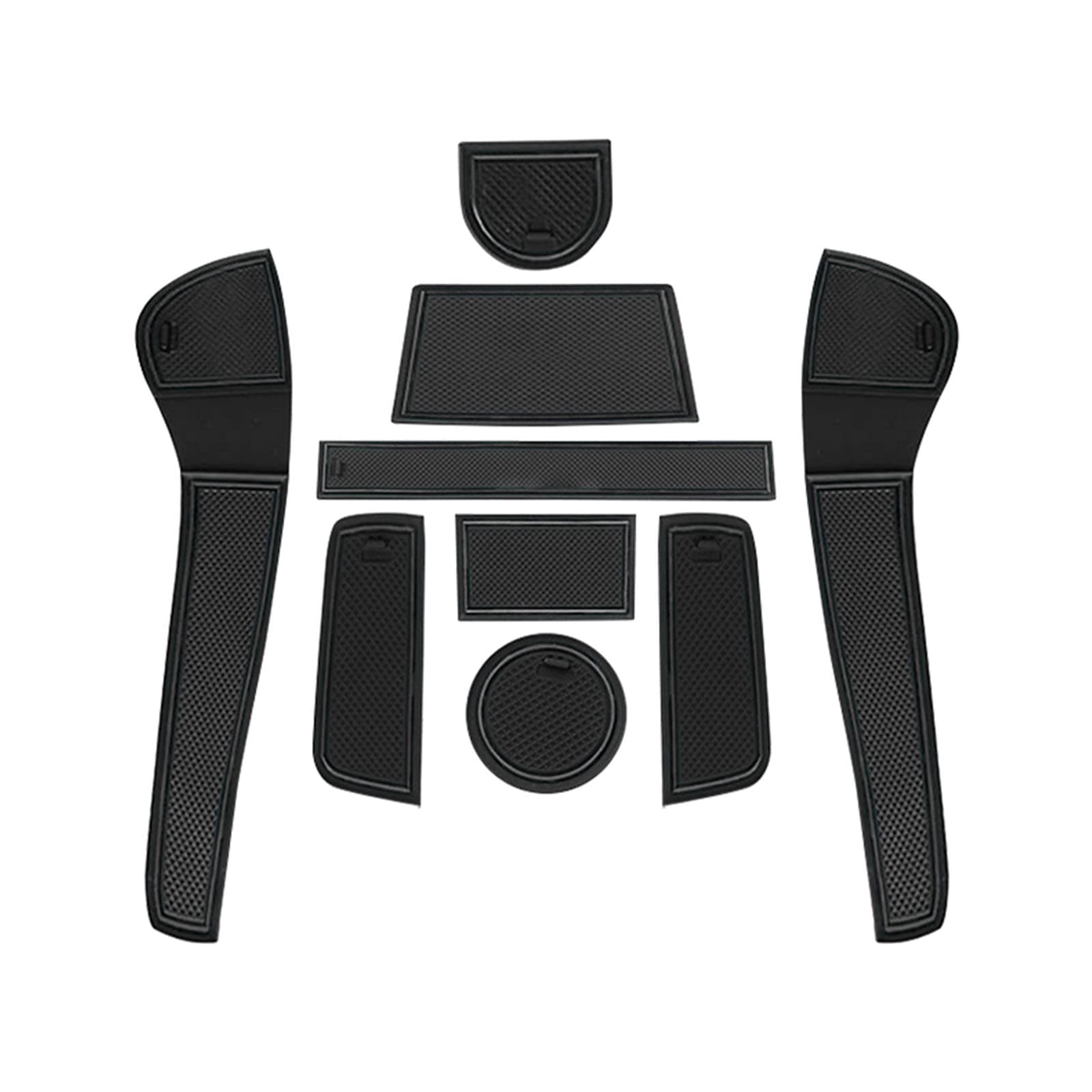 GAFAT VW UP/Seat MII/Skodα Citigo 2013-2023 2024 Antirutschmatten, Auto Mittelkonsole Gummimatten, Getränkehalter Matte, Aufbewahrungsbox rutschfeste Matte, Türnaht rutschfeste 9 Stück (Schwarz)