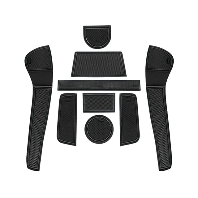 GAFAT VW UP/Seat MII/Skodα Citigo 2013-2023 2024 Antirutschmatten, Auto Mittelkonsole Gummimatten, Getränkehalter Matte, Aufbewahrungsbox rutschfeste Matte, Türnaht rutschfeste 9 Stück (Schwarz)