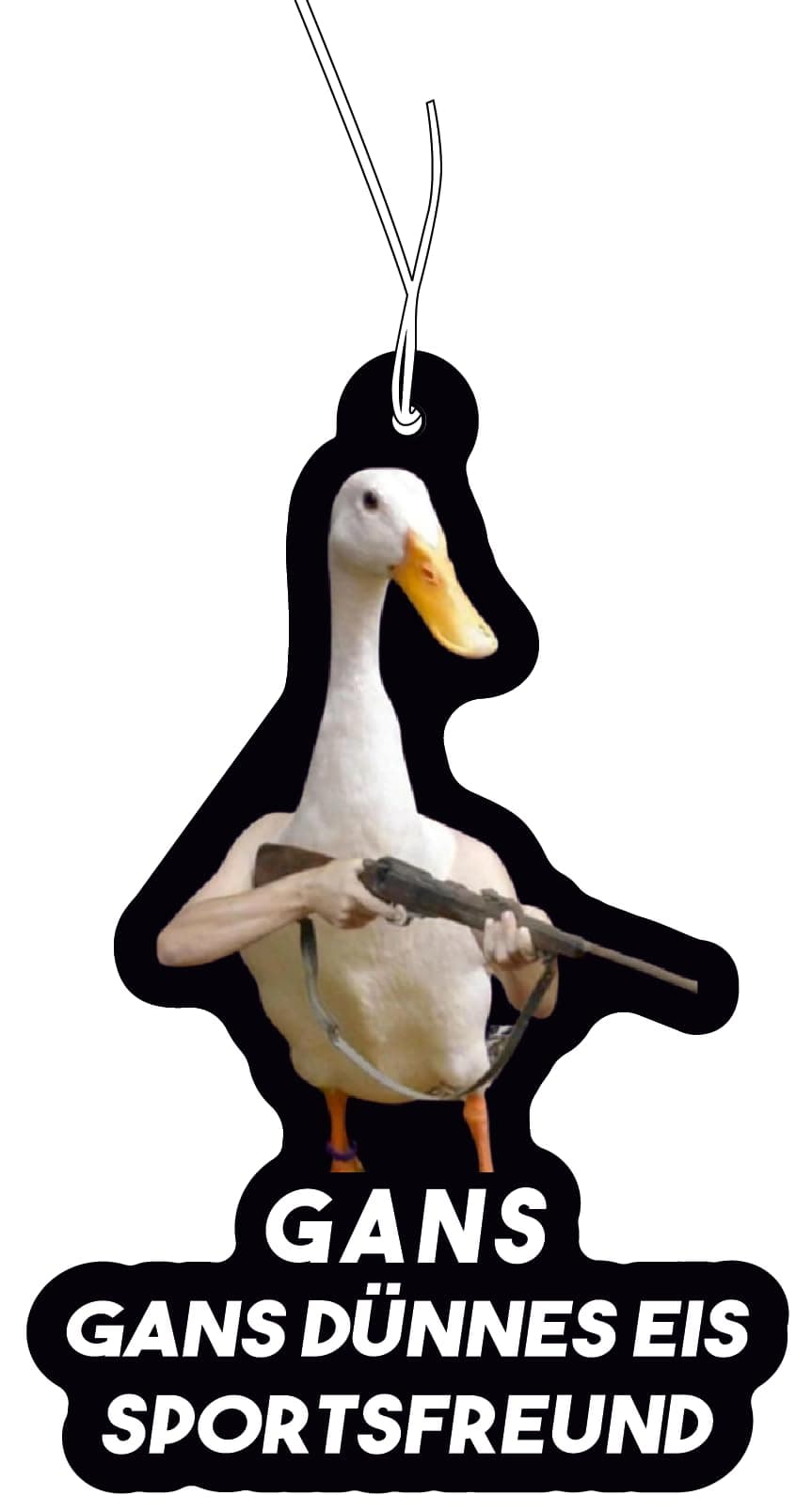 2x Duftbaum mit Gans dünnes Eis Sportsfreund Motiv, Auto Duftspender, Duftbaum Auto tuning, Lufterfrischer, Duftanhänger
