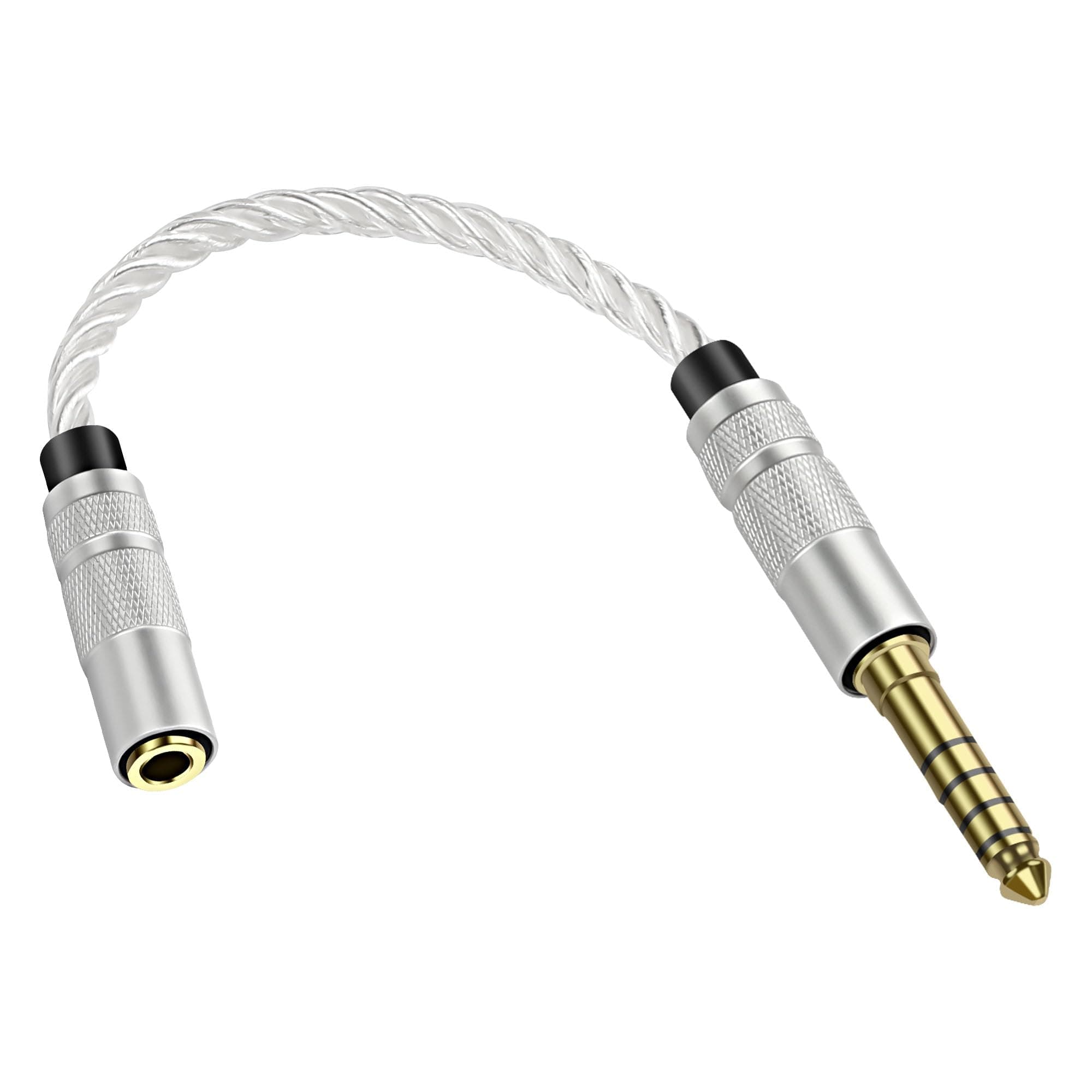 XMSJSIY 4.4mm Balanced to 3.5mm TRS Stereo Audio Kabel 4.4mm ausgeglichenes Stecker zu 3.5mm Buchse Kopfhörerkabel mit versilbertem Audiodraht für NW-ZX300A NW-WM1A NW-WM1Z PHA-2A Musik-Player
