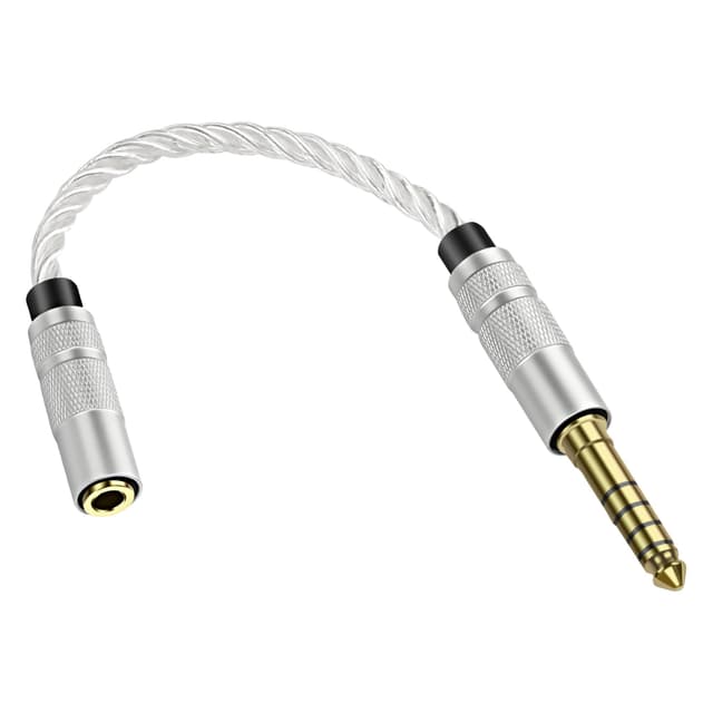 XMSJSIY 4.4mm Balanced to 3.5mm TRS Stereo Audio Kabel 4.4mm ausgeglichenes Stecker zu 3.5mm Buchse Kopfhörerkabel mit versilbertem Audiodraht für NW-ZX300A NW-WM1A NW-WM1Z PHA-2A Musik-Player