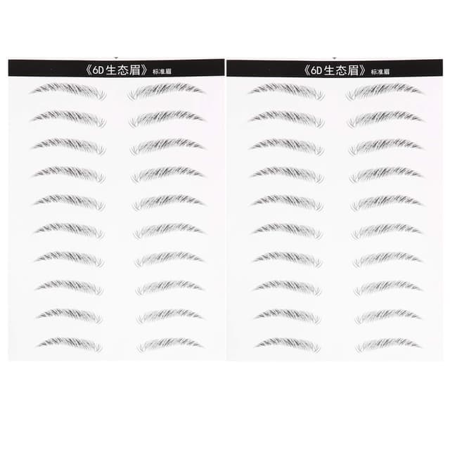 Beaupretty 2 Blätter 4D Haarähnliche Augenbrauen Tattoo Aufkleber Make-up Augenbrauenaufkleber Künstlich Augenbrauen Make-up Tools Schwarze Standard Augenbraue