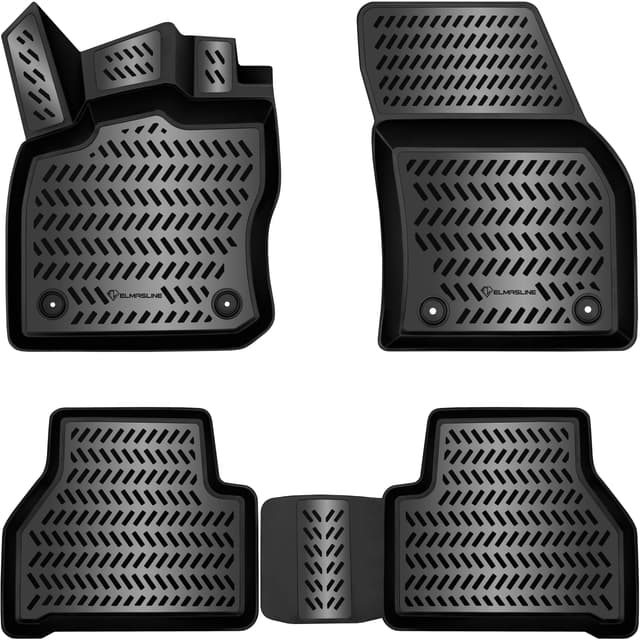 ELMASLINE 3D Gummimatten Set für VW Caddy 5 (V) 2020-2026 | Extra hoher 5cm Rand - Fußmatten