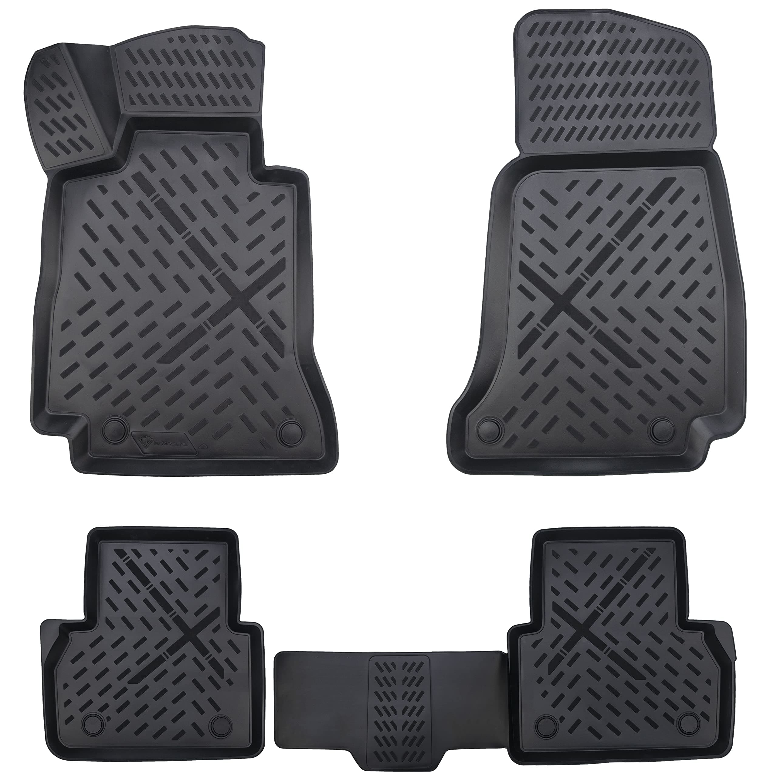 ELMASLINE 3D Gummimatten Set für Mercedes E-KLASSE W213/S213 2016-2023 | Extra hoher 5cm Rand | Zubehör Fußmatten W213(Baujahr ab 2016)