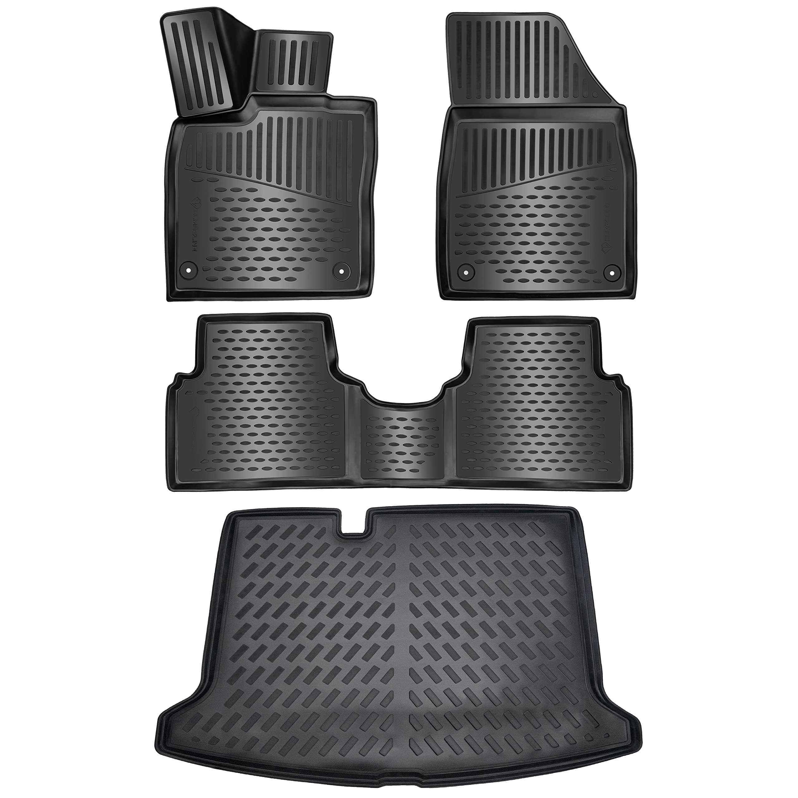 ELMASLINE 3D Gummimatten & Kofferraumwanne für Cupra Born 2021-2025 | Extra hoher 5cm Rand | Zubehör | Passend für den Standard-Ladeboden (passt Nicht in variablen Ladeboden)