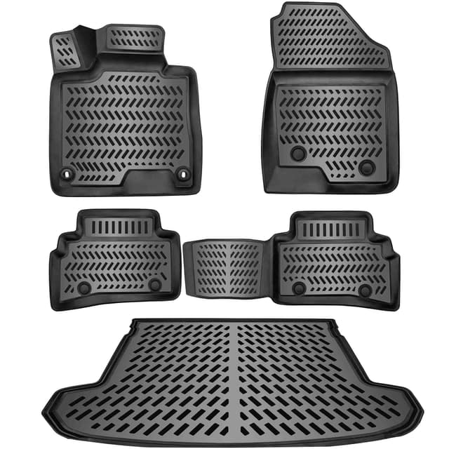 ELMASLINE 3D Gummimatten + Kofferraumwanne Set für Hyundai Tucson 2021-2025 | Hoher Rand | Passt Nicht in Plug-In-Hybrid! | Modelle Ohne Subwoofer