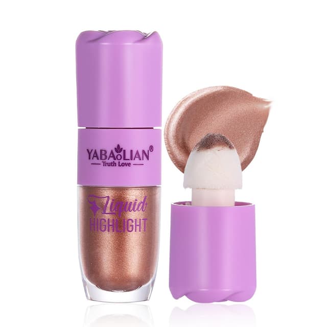 Langhaftender Flüssighighlighter – Leichtes Schimmer-Glow, Wasserfest & Wischfest, Natürlicher Glanz, Konturen-Highlighter fürs Gesicht 02#