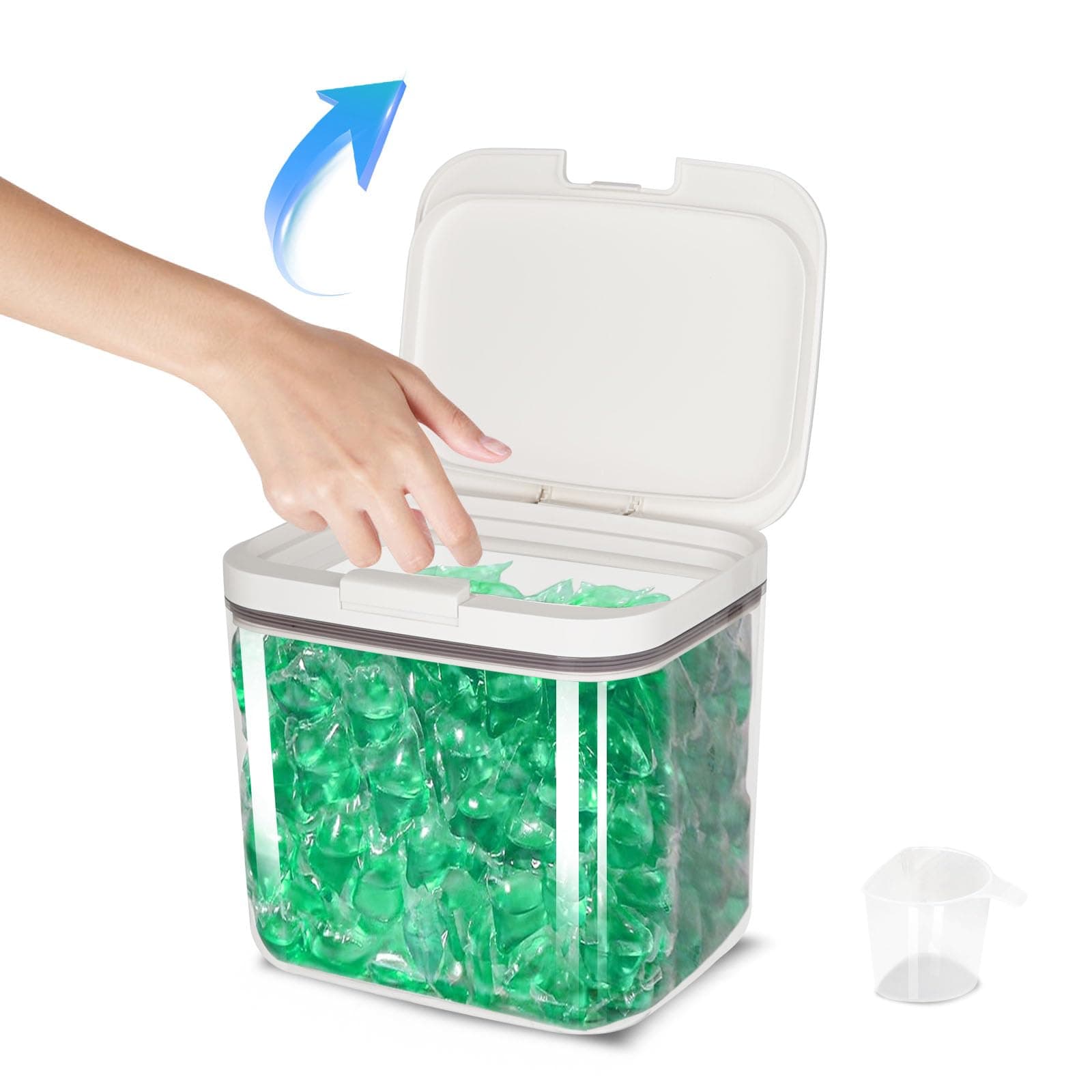 sunal Waschmittel Aufbewahrung 4.5L,Waschpulverbehälter mit luftdichtem Deckel,Mehrzweck-Waschmittelbox, verwendbar für Katzenfutter, Hundefutter-Aufbewahrungsbox,Transparent