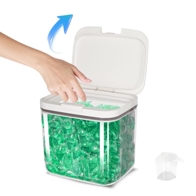 sunal Waschmittel Aufbewahrung 4.5L,Waschpulverbehälter mit luftdichtem Deckel,Mehrzweck-Waschmittelbox, verwendbar für Katzenfutter, Hundefutter-Aufbewahrungsbox,Transparent