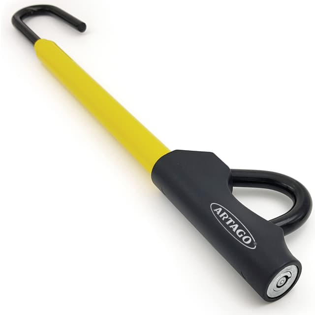 ARTAGO 871A/B Lenkradschloss EASY HOOK anpassungsfähig, Lenkradkralle, Diebstahlsicherung Lenkrad Pedal Auto, Schwarz/Gelb Solide Stange
