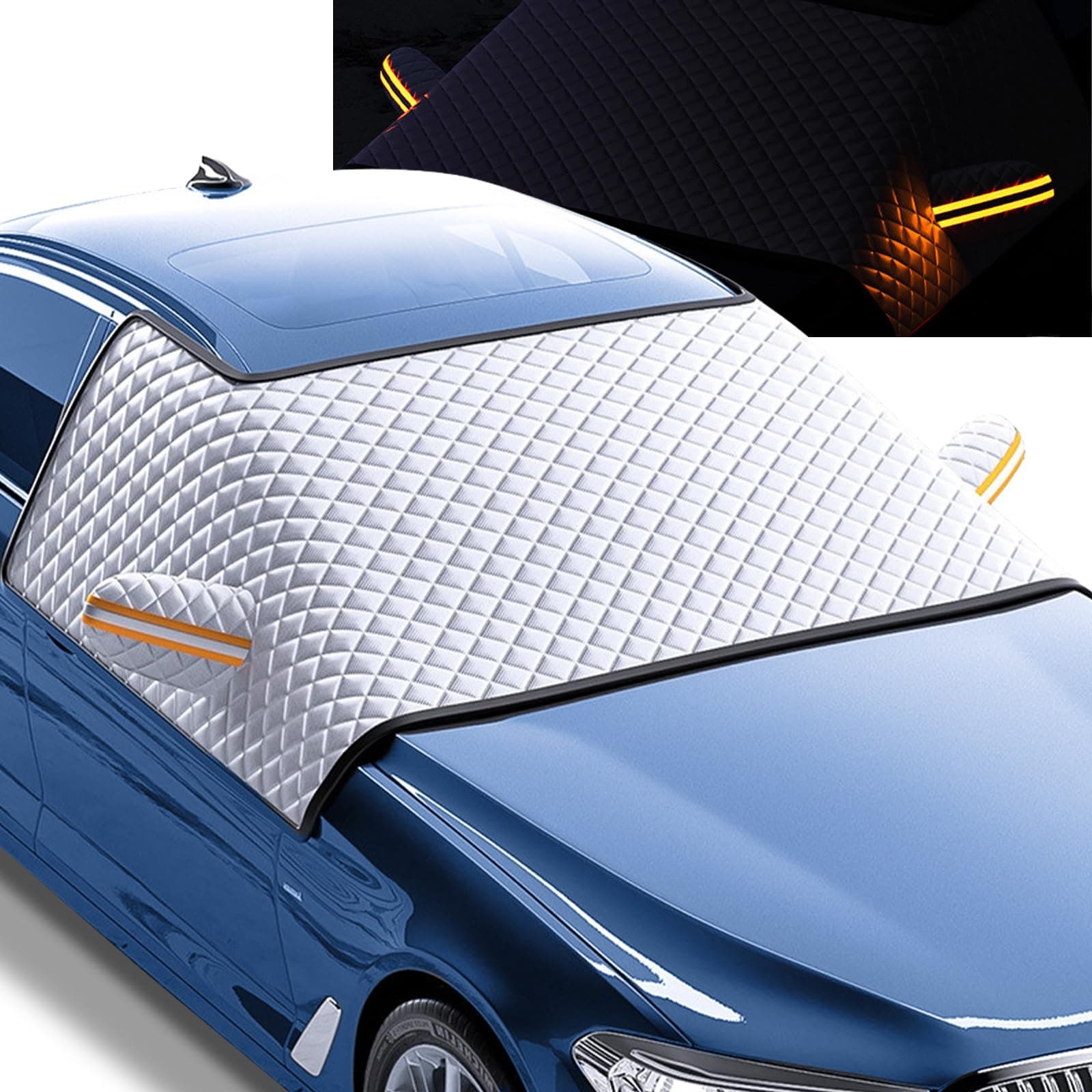 Piashow Frontscheibenabdeckung Winter, Magnetische Windschutzscheibenabdeckung Scheibenabdeckung Auto Abdeckung Universell für alle Jahreszeiten, Wasserdicht, Staubdicht, Sonnenschutz, 175 * 115cm