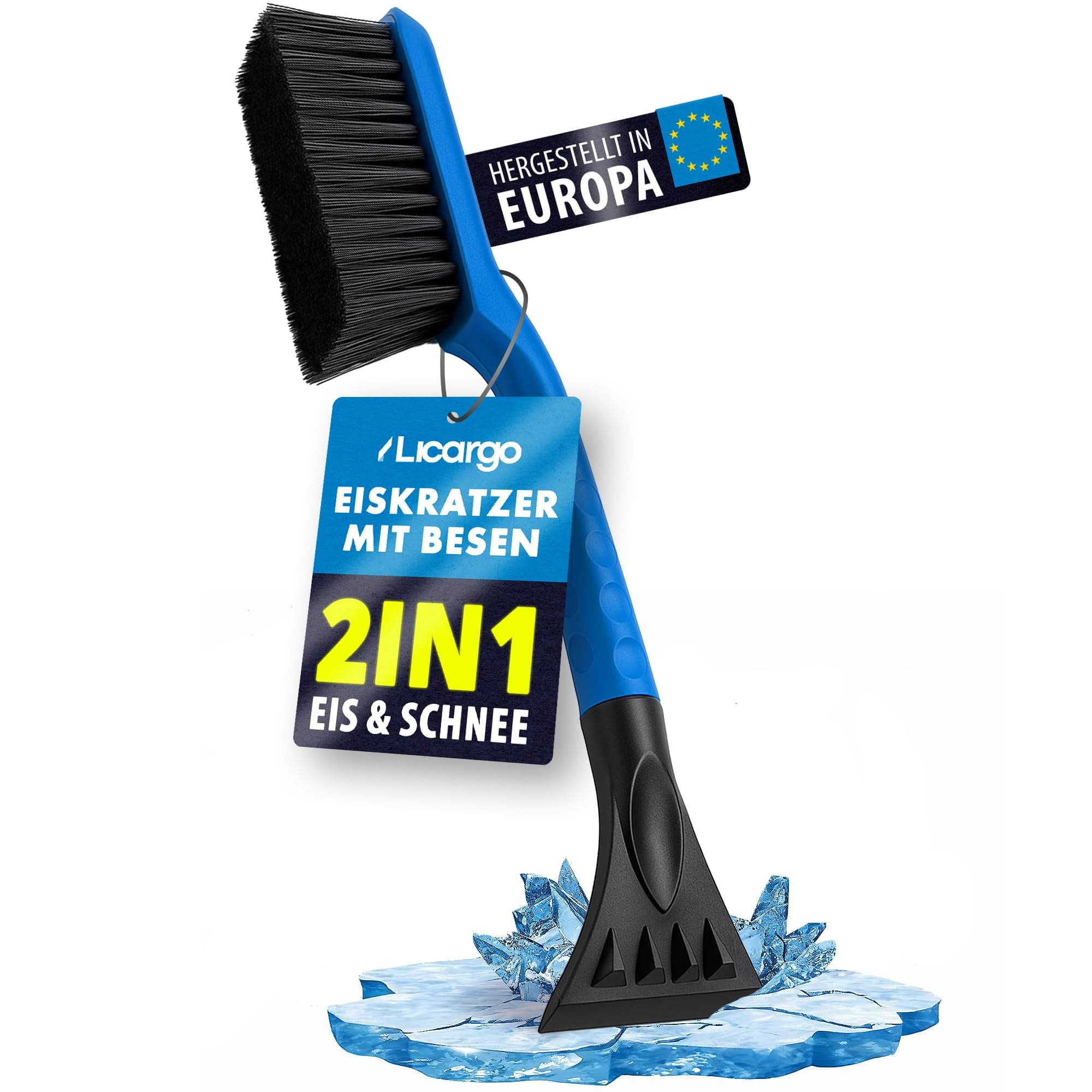 LICARGO Eiskratzer Auto mit Besen 41cm - Stabil, Lang & lackschonend | Made IN EU | 2in1 Schneebesen Auto Eiskratzer mit Besen, Auto Winter Zubehoer, Scheibenkratzer Auto, Ice Scrapers Eiskratzer mit Besen (2025)