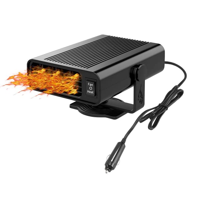 JNNJ Tragbare Autoheizung, 12V 120W Tragbare Auto Heizung, Autoheizung Windschutzscheibe Defroster Defogger, 360° Drehbasis Heizung Für Auto, 2 in 1 Auto Defroster Heizung, Universelles Autozubehör
